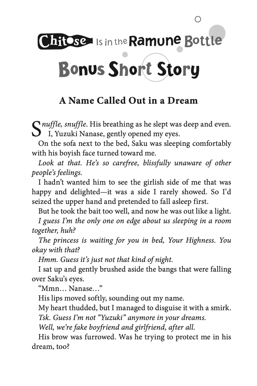 Read Chitose Is in the Ramune Bottle ENGLISH Manga Online