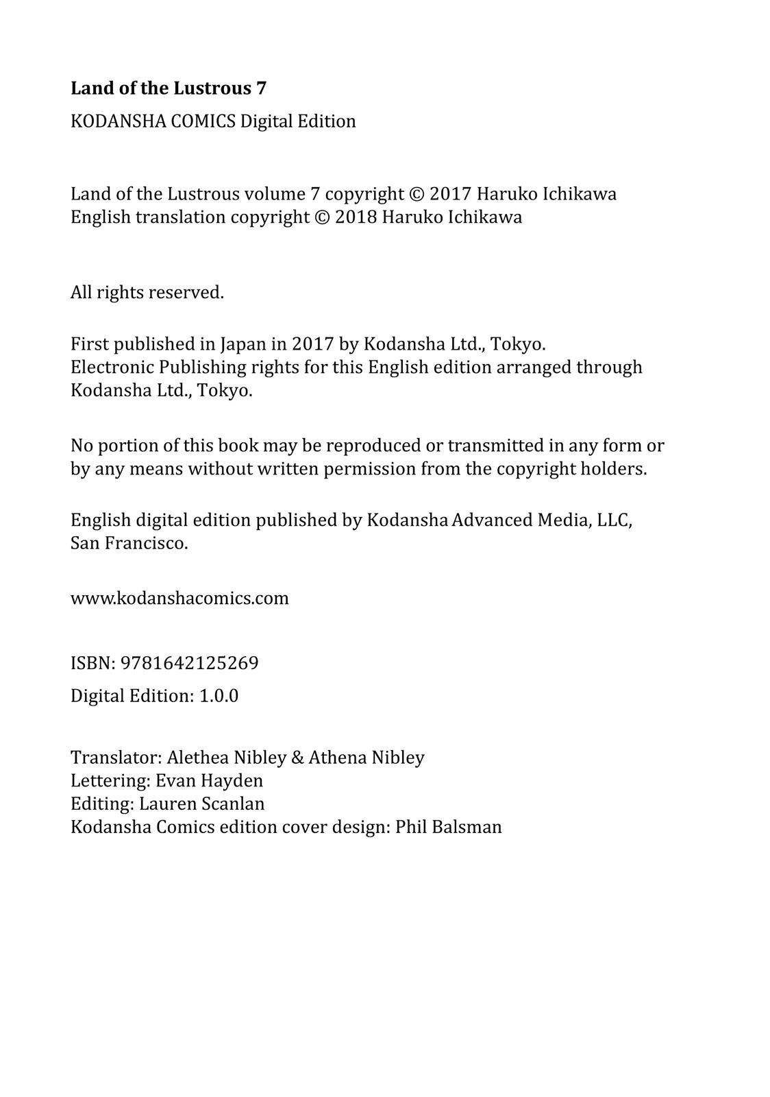 Read Land of the Lustrous ENGLISH Manga Online