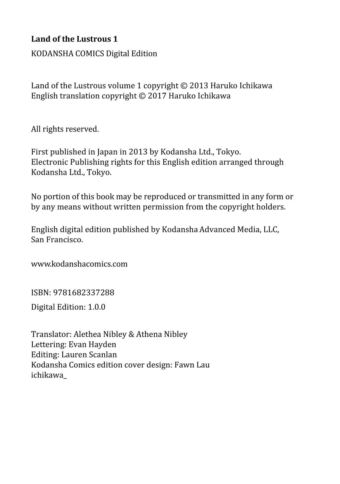 Read Land of the Lustrous ENGLISH Manga Online