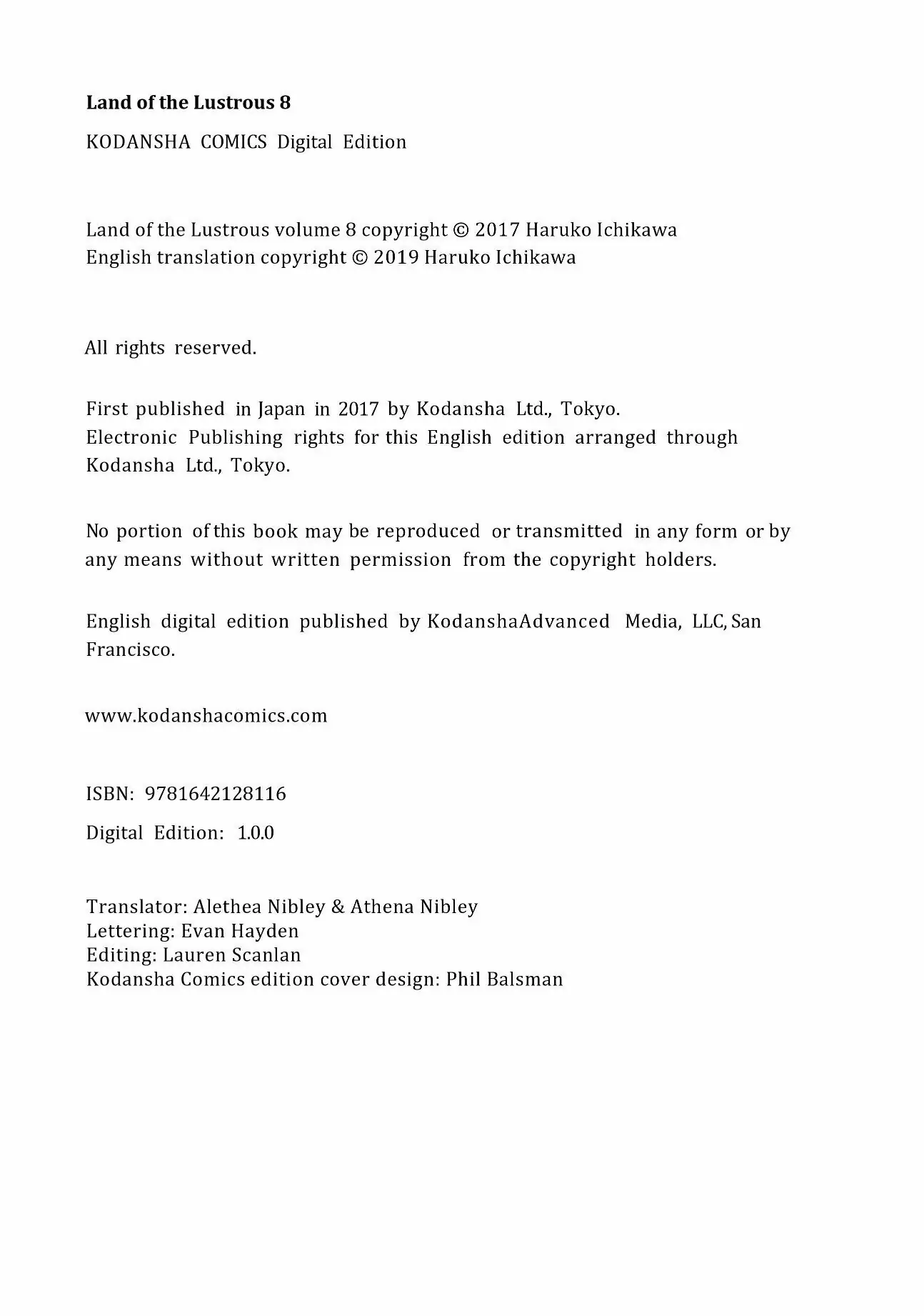 Read Land of the Lustrous ENGLISH Manga Online