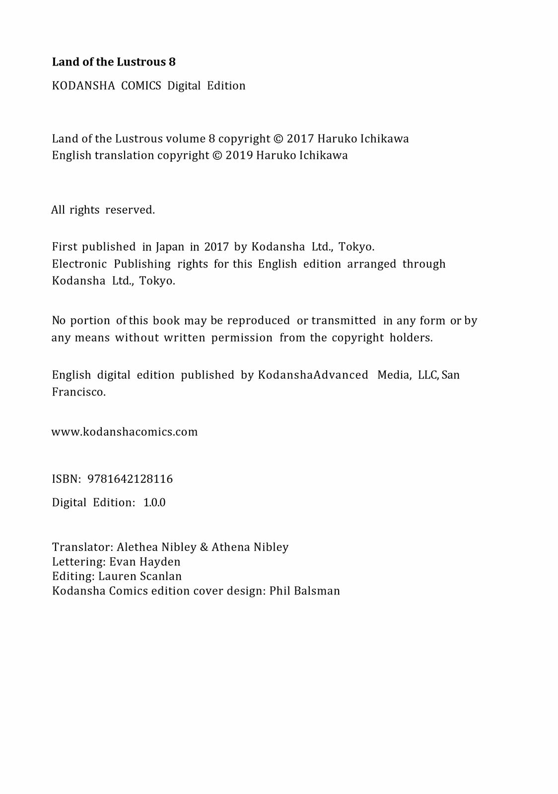 Read Land of the Lustrous ENGLISH Manga Online