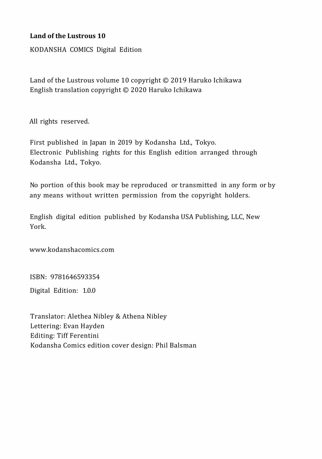 Read Land of the Lustrous ENGLISH Manga Online