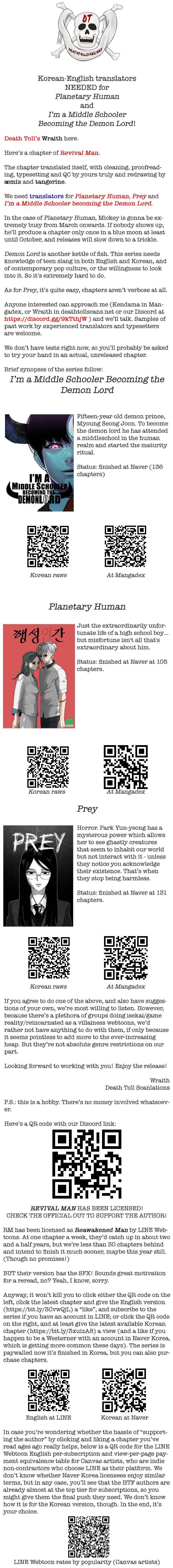 Read Revival Man ENGLISH Manga Online