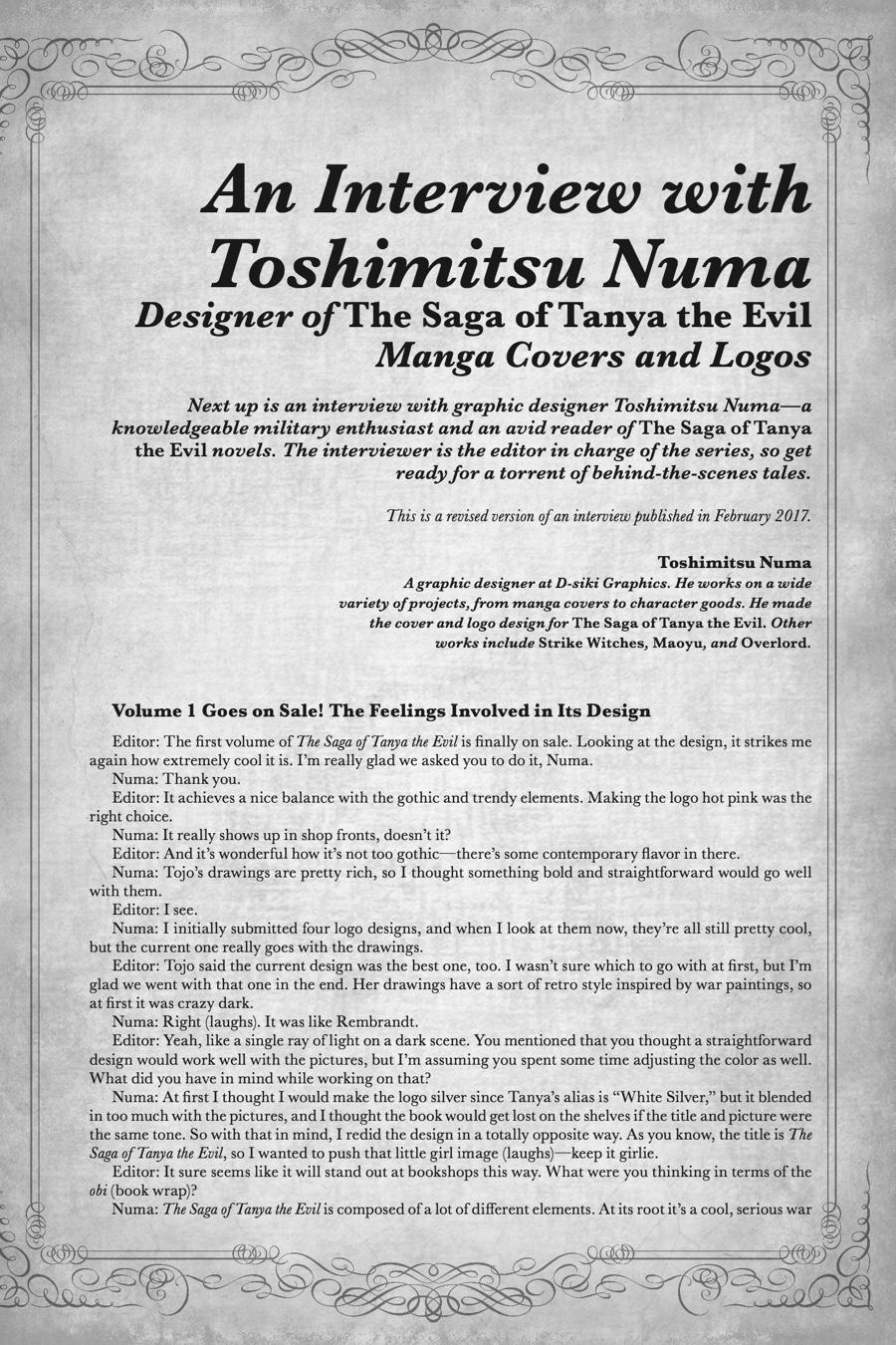 Read The Saga of Tanya the Evil ENGLISH Manga Online